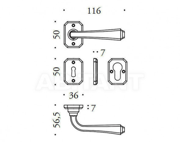 Дверная ручка Colombo Bellagio KBE11RB ON с накл.классик