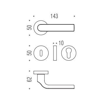 Дверная ручка Colombo META KG11R хром
