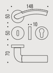 Дверная ручка Colombo MILLA LC31R хром/хром матовый