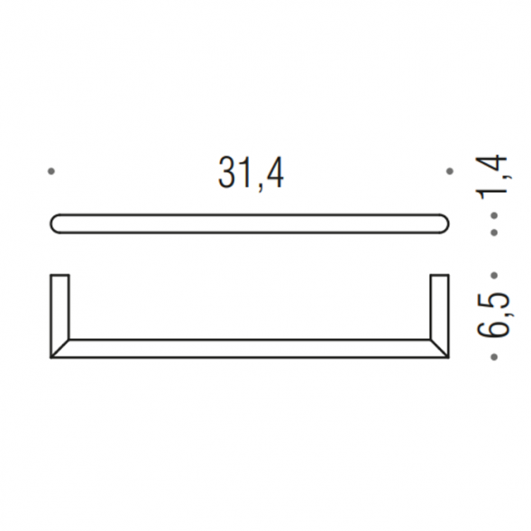 Полотенцедержатель COLOMBO DESIGN MINI B4009.HPS1 широкий цвет нержавеющая сталь