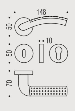 Дверная ручка Colombo MILLA LC41R золото/золото матовое