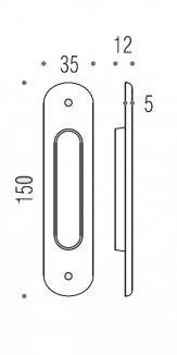 Ручка Colombo CD211 для раздвижной двери золото матовое