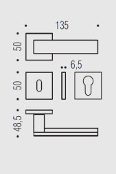 Дверная ручка Colombo ALBA LC91 R графит матовый/графит