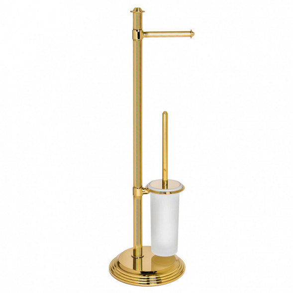 Стойка COLOMBO DESIGN HERMITAGE B3318.GOLD напольная с держателем туалетной бумаги и ершиком