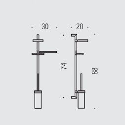 Стойка COLOMBO DESIGN PLANETS B9822 настенная с полотенцедержателем с мыльницей с держателем туалетной бумаги и с ершиком