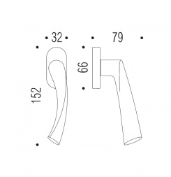 Colombo FLESSA CB52 DK/SM-CM ручка для окна матовый-хром / правая 1 шт.