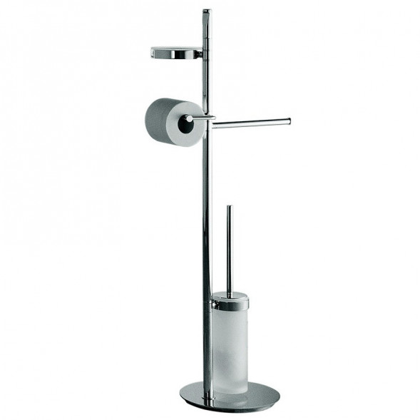 Стойка COLOMBO DESIGN PLANETS B9843 напольная с полотенцедержателем с мыльницей с держателем туалетной бумаги и с ершиком