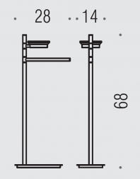 Стойка COLOMBO DESIGN SQUARE B9902 напольная с полотенцедержателем с мыльницей