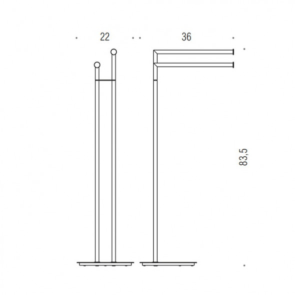 Стойка COLOMBO DESIGN MINI B4038.GM с полотенцедержателем двойным цвет графит матовый