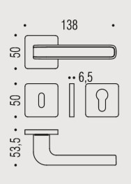 Дверная ручка Colombo TECNO MO11R хром матовый/хром