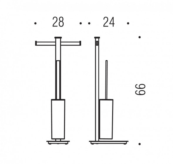 Стойка COLOMBO DESIGN UNITS B9108 напольная с двойным держателем туалетной бумаги и ершиком