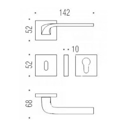 Дверная ручка Colombo ISY UP BL11 RSB хром