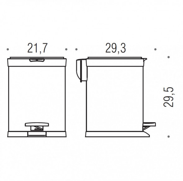 Ведро COLOMBO DESIGN COMPLEMENTI B9213 напольное с крышкой с педалью 5 л