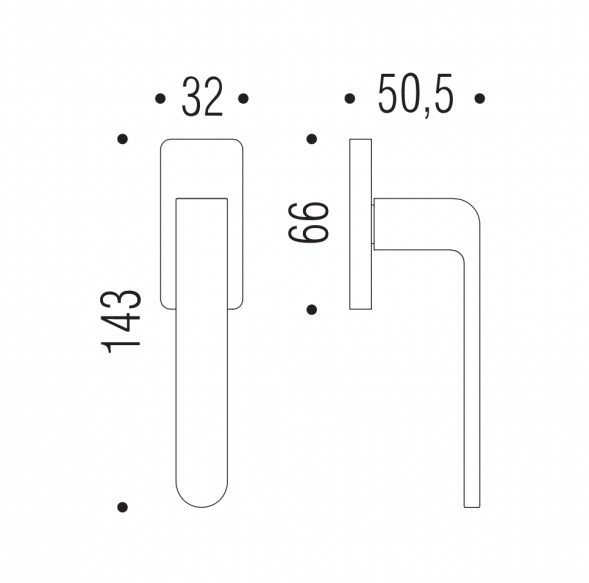 Colombo FEDRA AC12 DK/SM-CR ручка для окна - хром / 1шт. 2